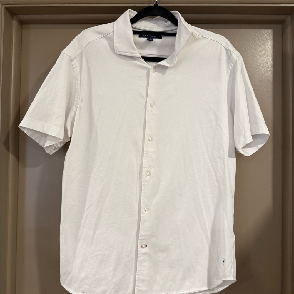 Men’s White Short-Sleeve Cremieux shirt